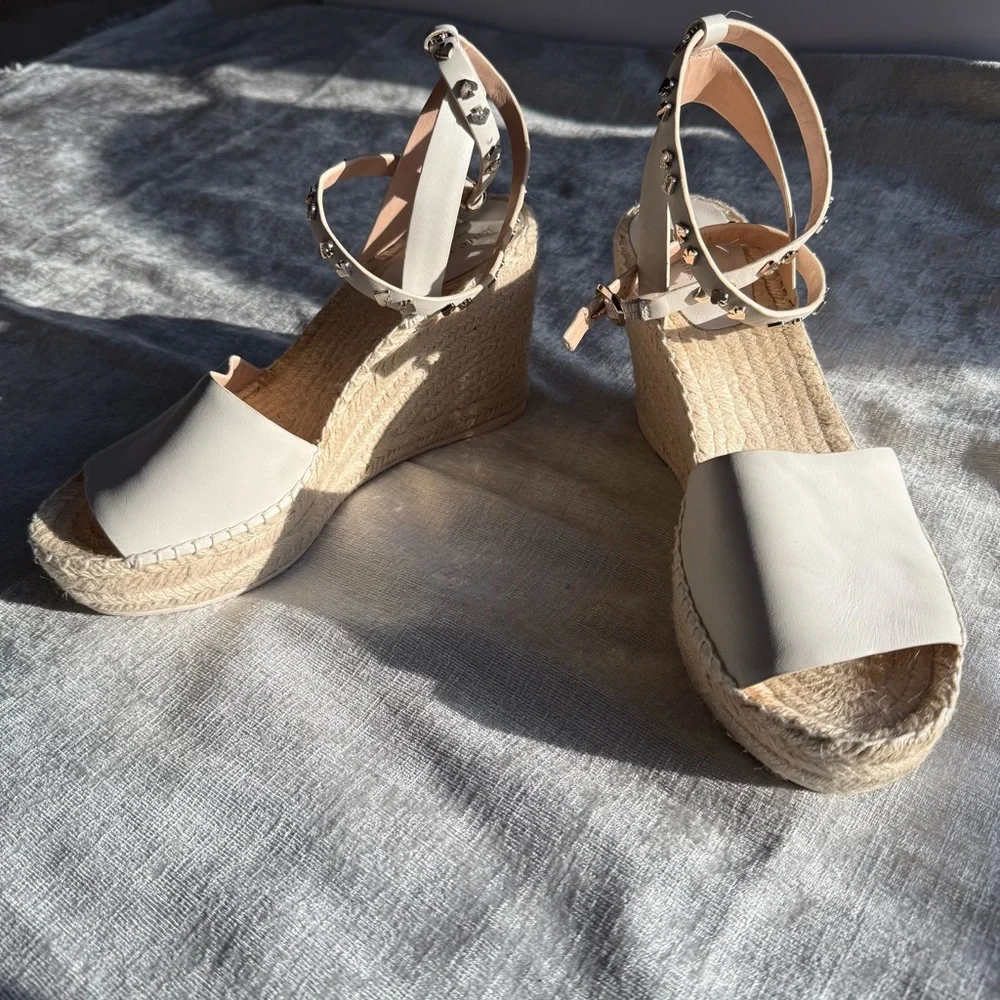 Kate Spade Cream Espadrille Shoes with Suede Finish (9.5)